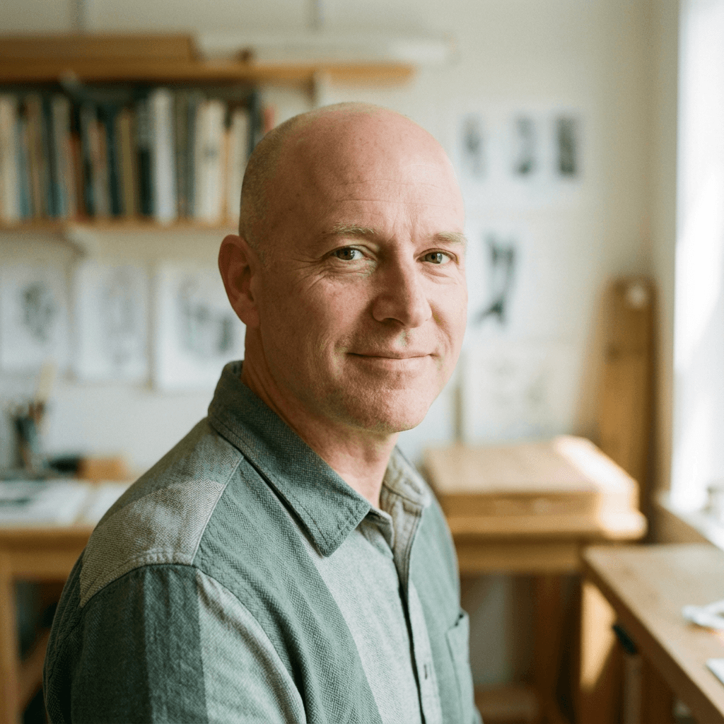Professional headshot of a male business owner in his late 40s with a friendly expression