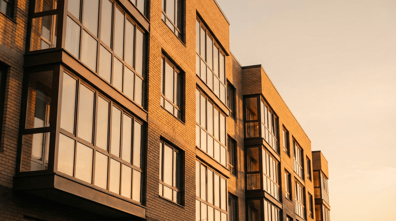 Modern residential building with clean architectural lines